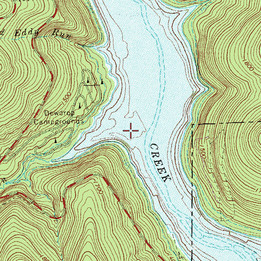 Topographic Map of Dewdrop (historical), PA