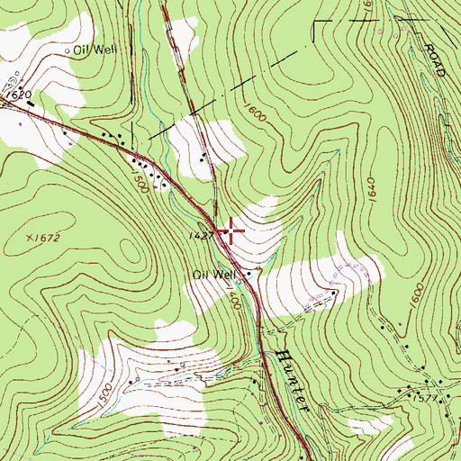 Topographic Map of Hunter Run School, PA
