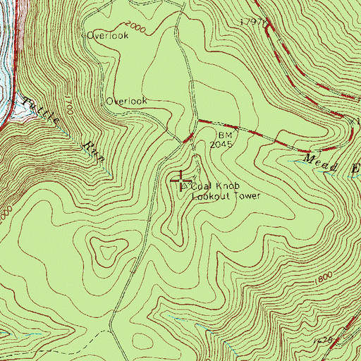 Topographic Map of Coal Knob, PA