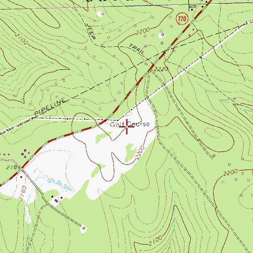 Topographic Map of Pine Acres Golf Course, PA