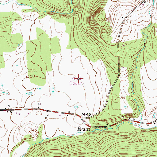 Topographic Map of Cable Hollow Golf Course, PA