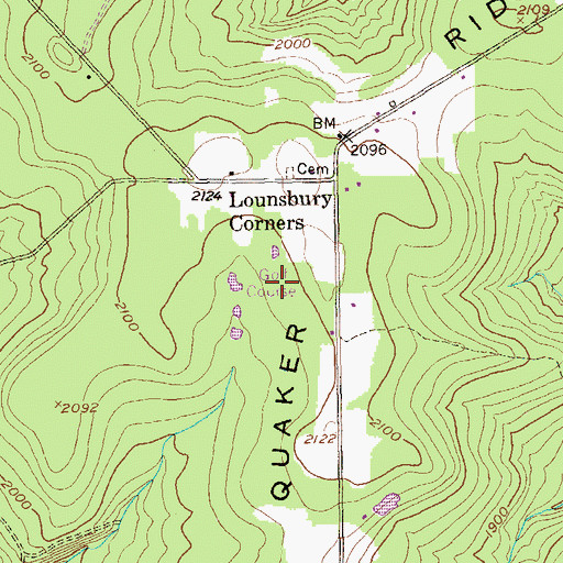 Topographic Map of Blueberry Hill Golf Course, PA