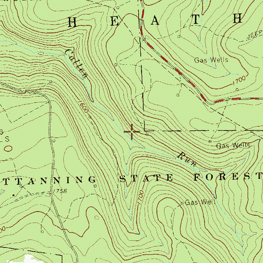 Topographic Map of Callen Run Trail, PA