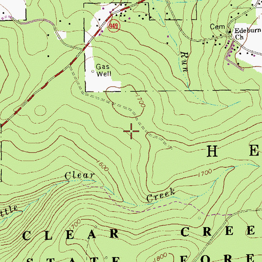 Topographic Map of Little Clear Creek Trail, PA