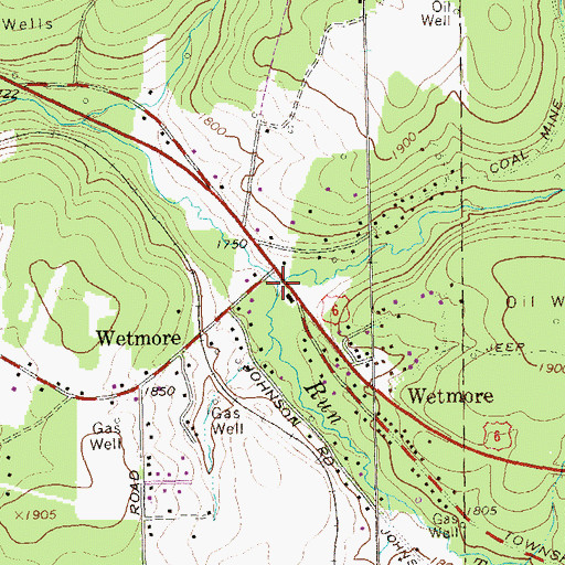 Topographic Map of Negro Run, PA