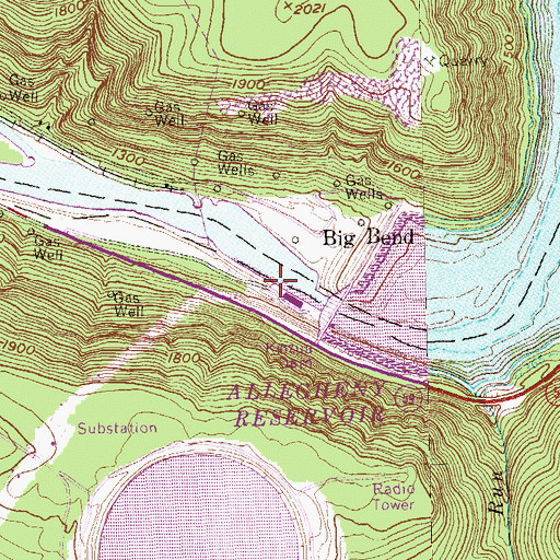 Topographic Map of Geers Ferry (historical), PA