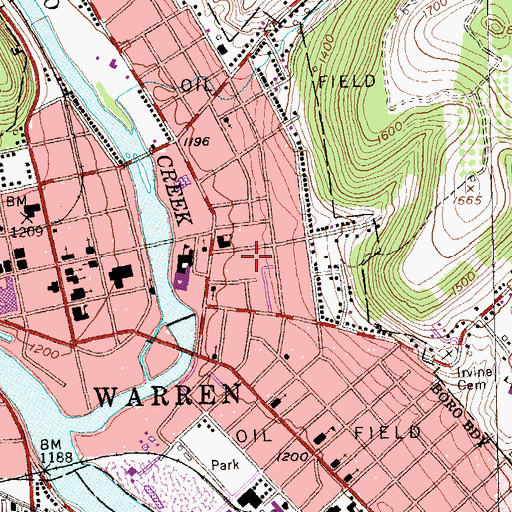 Topographic Map of East Warren, PA