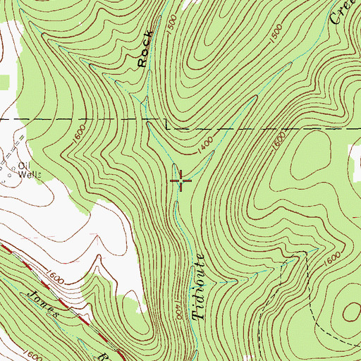 Topographic Map of Rock Hollow Run, PA
