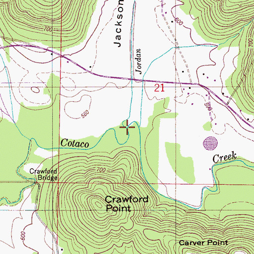 Topographic Map of Jordan Branch, AL
