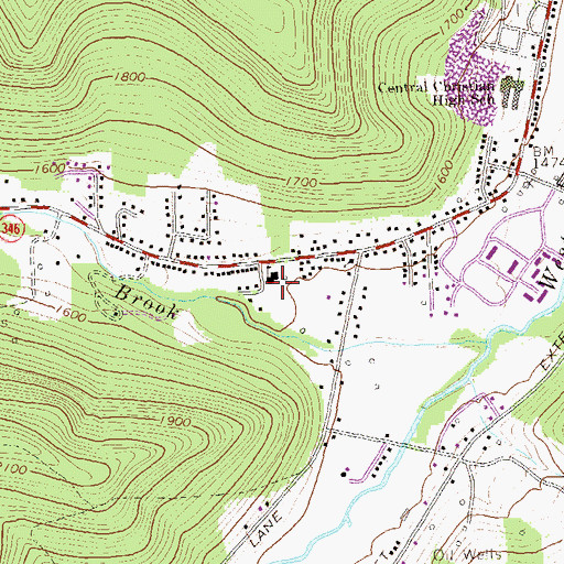 Topographic Map of West Branch Elementary School, PA