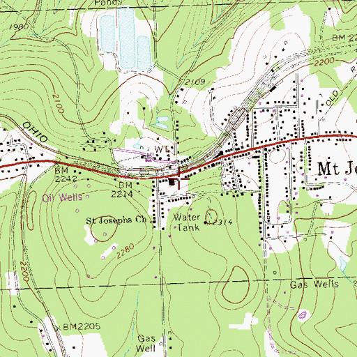 Topographic Map of Mount Jewett Elementary School, PA