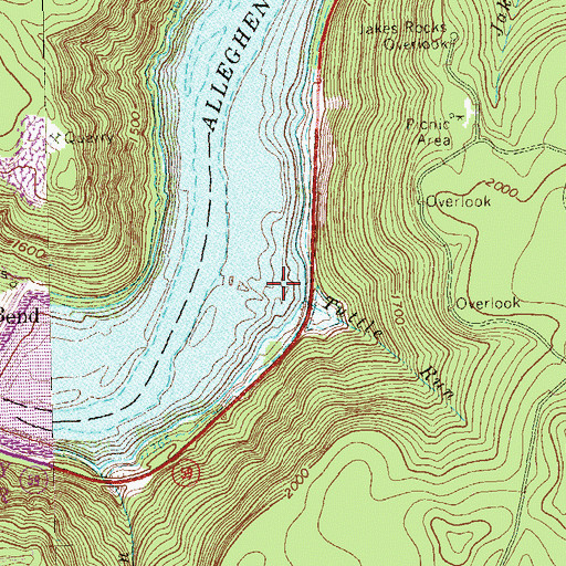 Topographic Map of Tuttletown (historical), PA