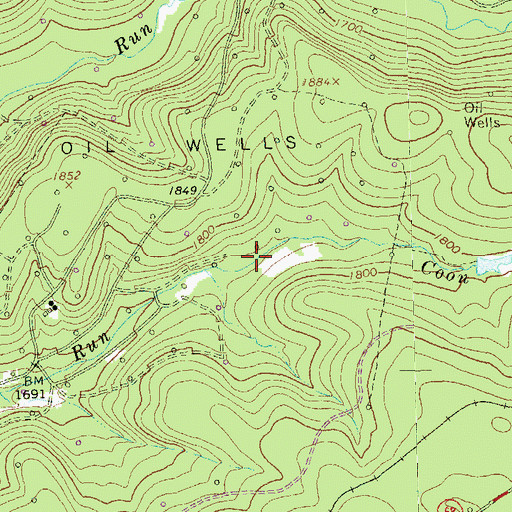 Topographic Map of Twin Lakes Trail, PA