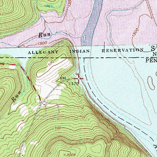 Topographic Map of Webbs Ferry Boat Access, PA