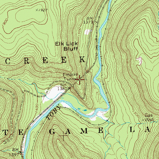 Topographic Map of Empire Tunnel, PA