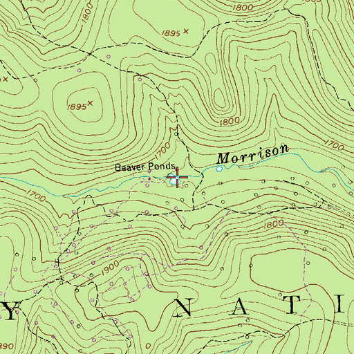 Topographic Map of Beaver Ponds, PA