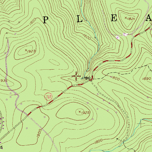Topographic Map of Rocky Gap Trail Bike Trail, PA