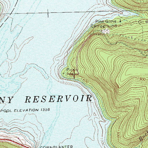 Topographic Map of Old State Road Campground, PA