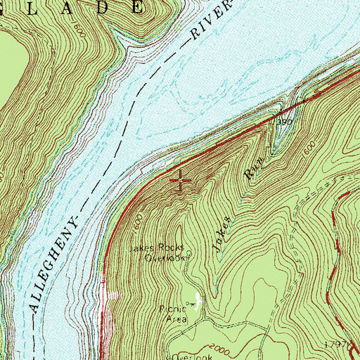 Topographic Map of Devils Elbow Fishing Site, PA