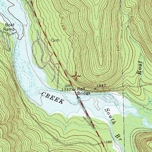 Topographic Map of Red Bridge Bank Fishing Area, PA