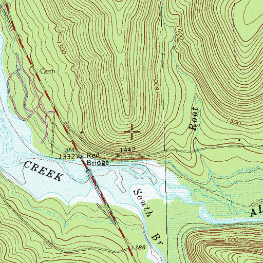 Topographic Map of Bigrock Overflow Area, PA