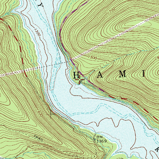 Topographic Map of Duncle Corners Fishing Area, PA