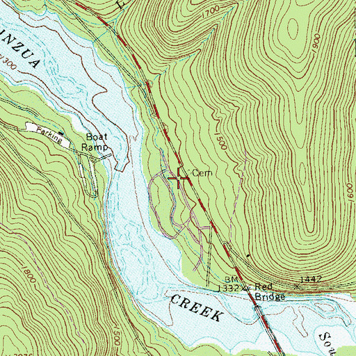 Topographic Map of Red Bridge Campground, PA