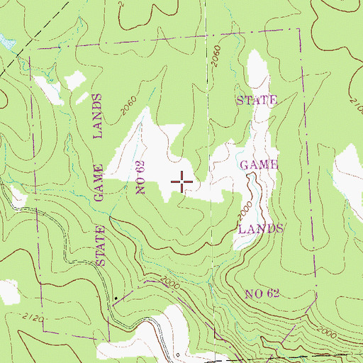 Topographic Map of State Game Lands Number Sixty Two, PA