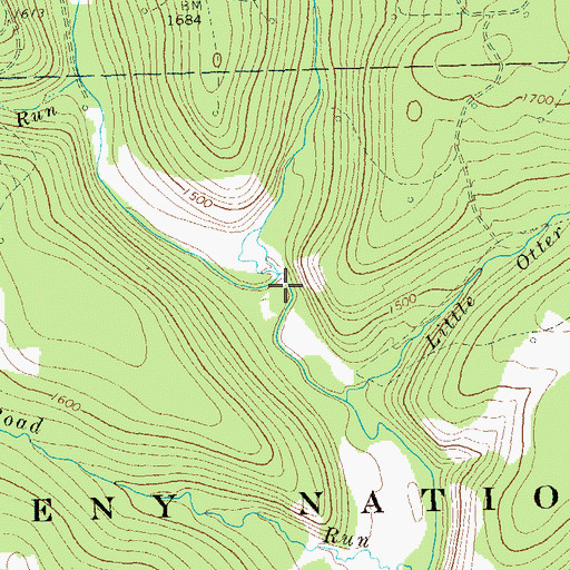 Topographic Map of Otter Run, PA