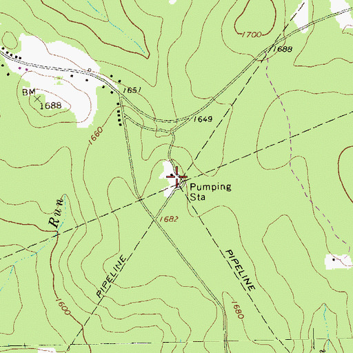 Topographic Map of Ung Overbeck Pumping Station, PA