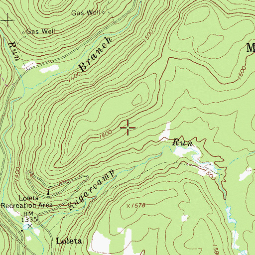 Topographic Map of Loleta Interpretive Trail, PA