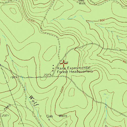 Topographic Map of Kane Experimental Forest, PA