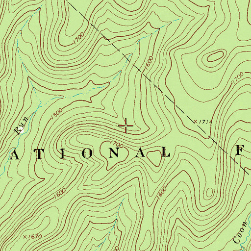 Topographic Map of Hickory Creek Trail, PA