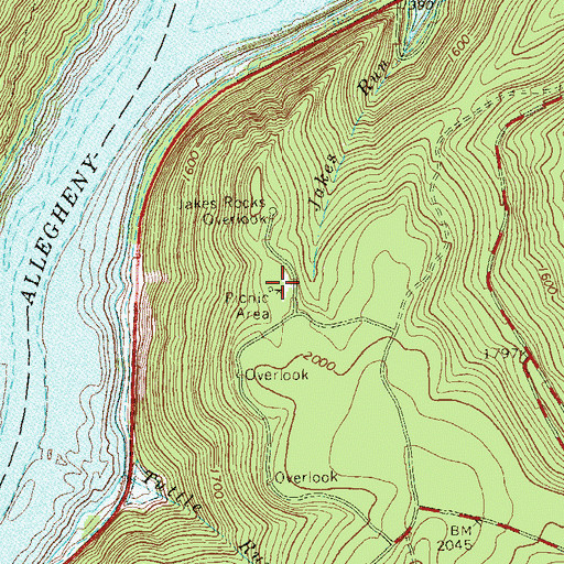 Topographic Map of Devils Elbow Fishing Site, PA