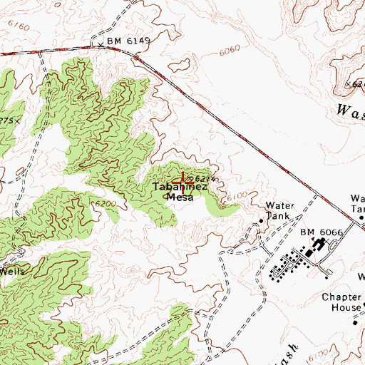Topographic Map of Tabahinez Mesa, AZ