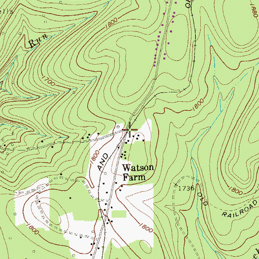 Topographic Map of Watson Farm, PA