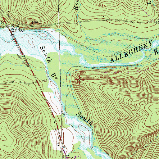 Topographic Map of Big Rock Overflow Area Recreation Site, PA