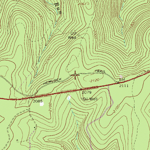 Topographic Map of Hemlock Trail, PA