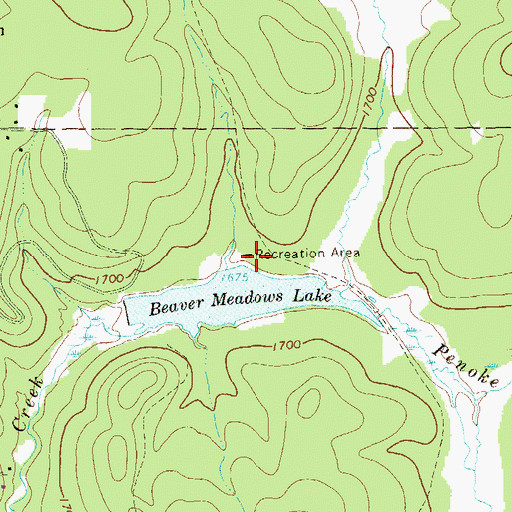 Topographic Map of Beaver Meadows Recreation Site, PA