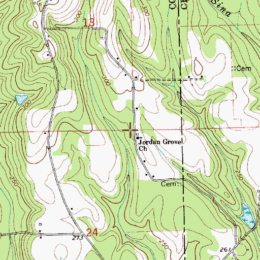 Topographic Map of Jordan Grove Baptist Church, AL