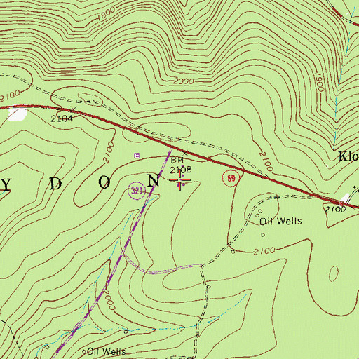 Topographic Map of Bradford Ranger Station, PA