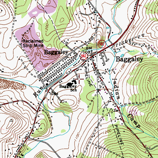 Topographic Map of Baggaley Elementary School, PA