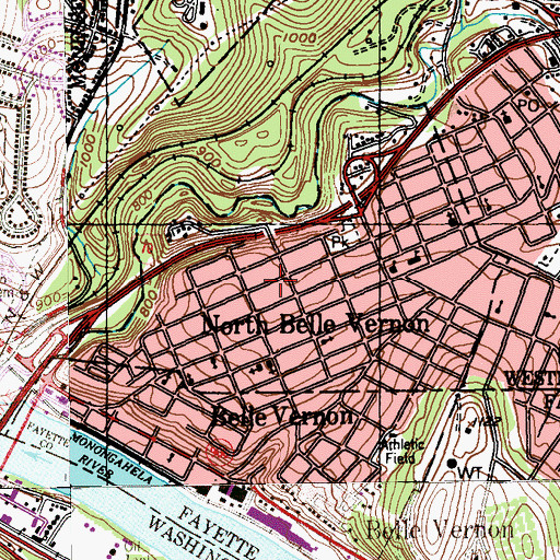 Topographic Map of Bellmar Junior High School, PA