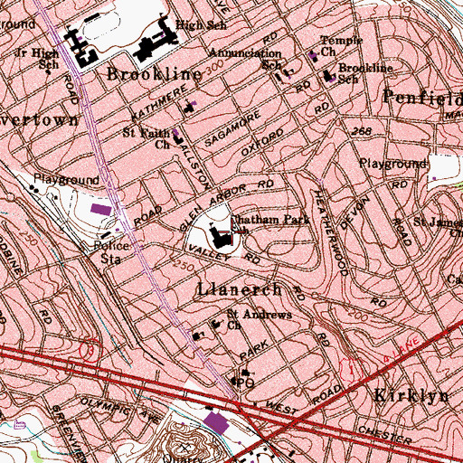 Topographic Map of Chatham Park Elementary School, PA