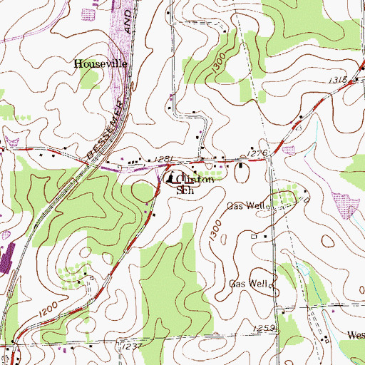 Topographic Map of Clinton Elementary School, PA