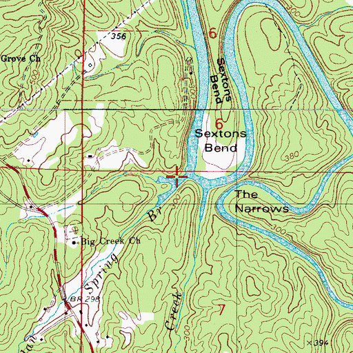 Topographic Map of Jordan Spring Branch, AL