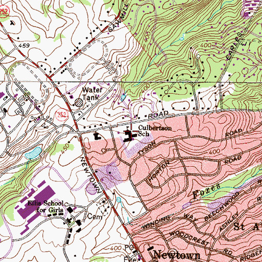Topographic Map of Culbertson Elementary School, PA