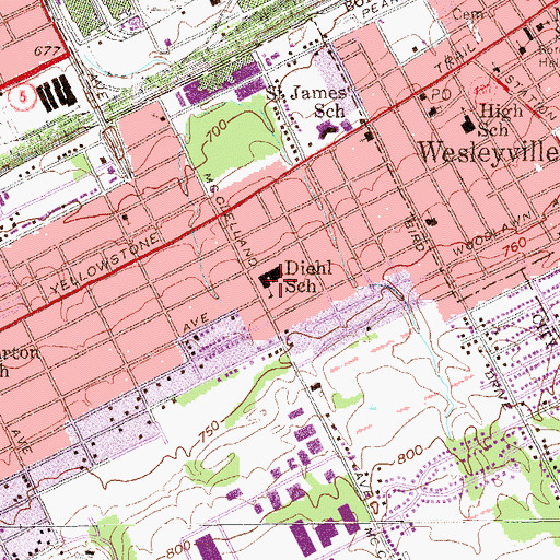 Topographic Map of Diehl Elementary School, PA