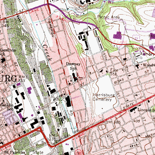 Topographic Map of Downey Early Childhood School, PA