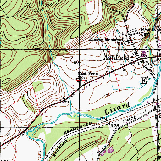 Topographic Map of East Penn Elementary School, PA